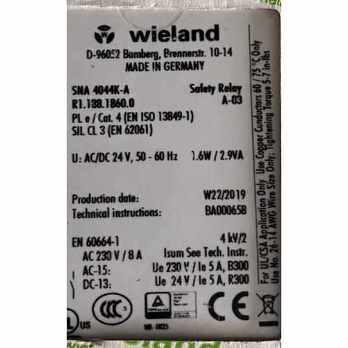 议价SNA4044K-A R1.188.1860.0   wieland德国威琅电气全新现货