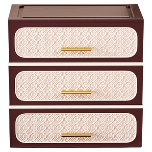 西豆复古桌面收纳盒入户门玄关抽屉式杂物整理客厅中古摆件置物架