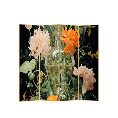 南洋风铝合金折叠屏风入户正对门书房客厅复古风定制移动遮挡背景