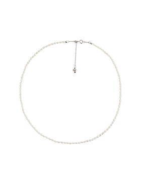 天然米形迷你小珍珠项链