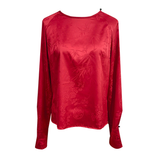 梵之舞中国风古典舞蹈练功表演出服装女飘逸上衣缎面提花2025新款