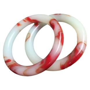 玉镯子 新疆和田鸡血玉手镯 鸡血玉圆条手镯 新疆戈壁鸡血玉镯子