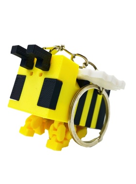 3D打印创意像素风我的世界周边蜜蜂高颜值钥匙扣家居装饰品摆件