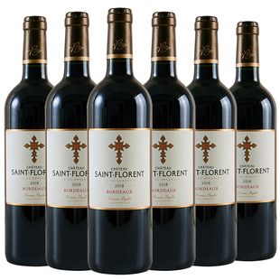 【特价清仓】法国干红葡萄酒14度波尔多原瓶进口红酒整箱6支装