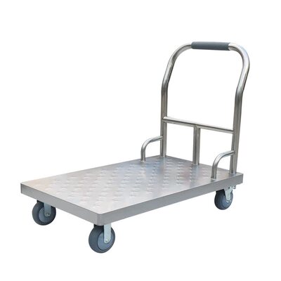 加厚不锈钢静音搬运手推车平板车