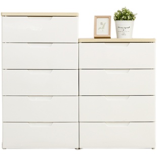 爱丽思抽屉式收纳柜子日式塑料加宽五斗柜家用衣服大容量储物柜