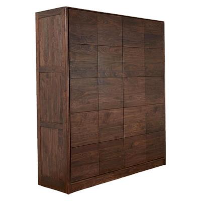 北美黑胡桃木北欧全实木衣柜定制