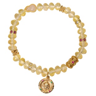 敦煌研究院敦煌水晶黄财神手串 文创手串手链女款水晶手串送朋友