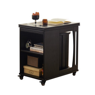 家用可移动边几折叠桌实木多功能茶桌客厅推车沙发边桌椅组合茶几