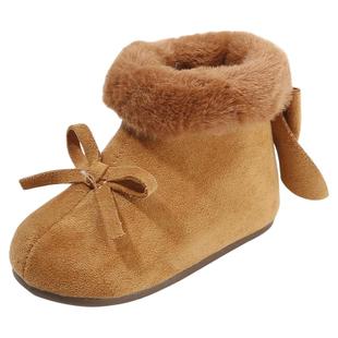 女童靴子加绒保暖雪地靴冬季新款短靴宝宝棉鞋防滑软底婴幼儿鞋子