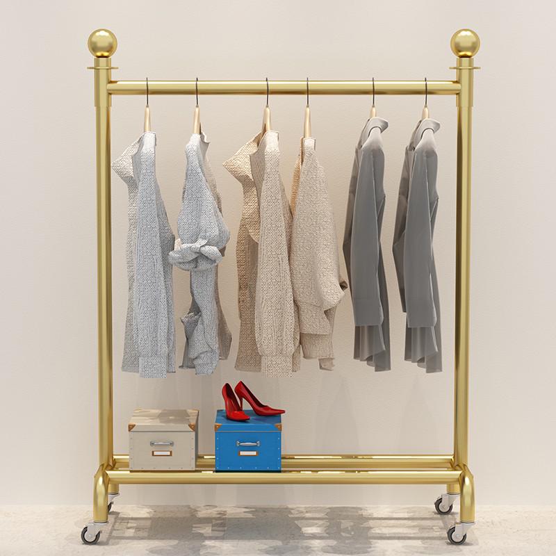 单杆式晾衣杆衣物晾衣架卧室置地挂衣架挂衣杆阳台衣服收纳晒衣架