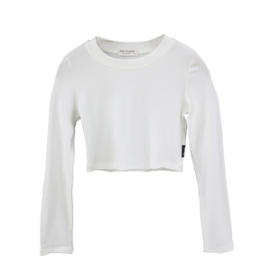 女童针织打底衫2025春新款儿童辣妹短款长袖衫中大童T恤街舞上衣