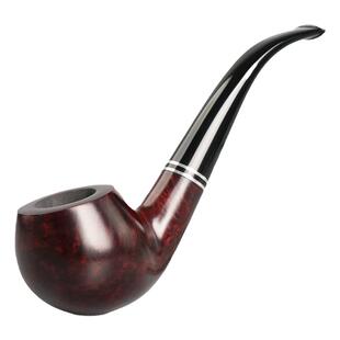 OLDFOX老狐狸烟斗进口石楠木男士苹果斗实木烟斗金属双环9mm烟道