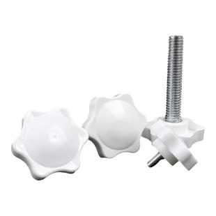 白色梅花手柄螺丝星形把手塑胶头手拧六星旋钮头螺栓M4M5M6M8M10