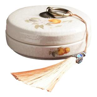 兰斋创意陶瓷火锅砚台不干墨砚台墨水双圈保湿防蒸发文房四宝初学者书法练字专用研墨条墨池歙砚墨盒石砚水砚