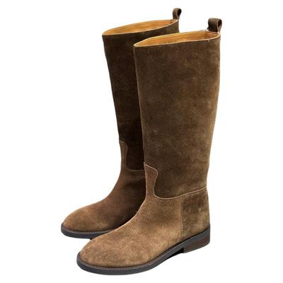 IDO显瘦长筒靴女高级感骑士靴秋