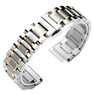 瑞夫泰格表带钢带原装男女款精钢不锈钢表链蝴蝶扣表带机械表配件