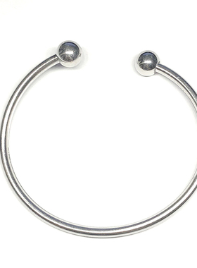 不锈钢蒜头开口圆杆经典手镯金色