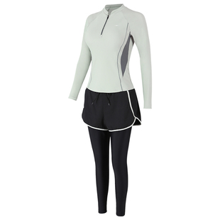 鸿星尔克女士分体长袖长裤游泳衣保暖防晒冲浪温泉潜水服成人泳装