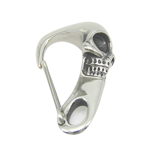 汽车钥匙扣挂件男士腰挂勾圈环不锈钢链创意朋克钛钢骷髅头扣个性