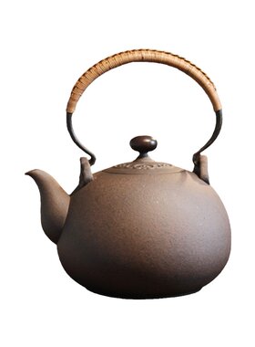台湾岩矿藤编铜把煮茶壶围炉煮茶
