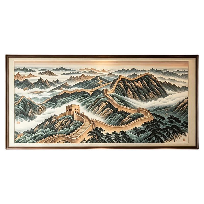 江山万里长城靠山图山水挂画