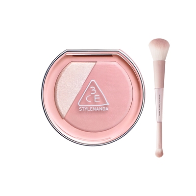 【新年礼物】3CE焕妆腮红盘 白桃膨胀高光腮红二合一修容