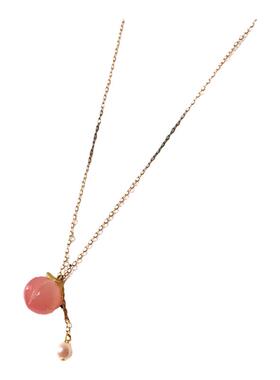 招桃花天然南红水蜜桃珍珠锁骨链个性闺蜜礼物项链女原创小众新款