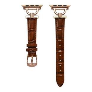 iserisewatch适用iWatchs10代表带苹果手表s11真皮女款applewatch9冬天新款SE鳄鱼纹41mm45高级感红色创意6/7