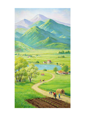 大芬村手绘绿水青山客厅油画
