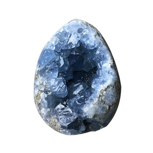 巴西天然蓝晶洞天青石原石爱心形恐龙蛋形水晶簇桌面装饰品送底座