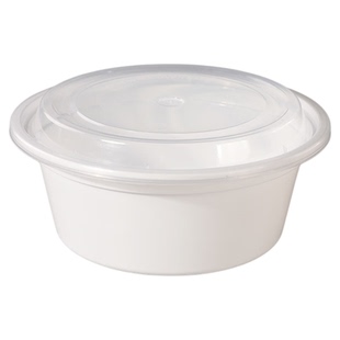 蜀丰美式长方形750ml一次性餐盒打包盒900ml圆形外卖快餐饭盒汤碗