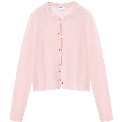 【明星同款】BLUE ERDOS春季轻盈感空气羊绒圆领彩扣针织开衫女