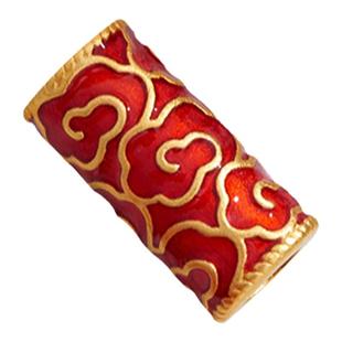 古法沙金铜镀真金穿珠配饰弯管桶珠diy配件配珠手链手串手工编织