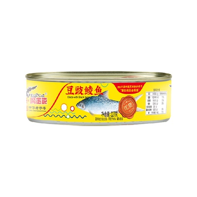 鹰金钱豆豉鲮鱼罐头中华老字号