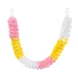 蜜袋鼯攀爬绳啃咬玩具手工编织绳笼子内悬挂装饰用品鹦鹉秋千