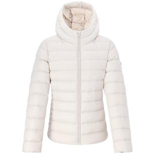 【秋冬甄选】Hazzys哈吉斯连帽轻薄羽绒服女通勤休闲保暖鹅绒外套