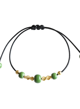 流行小饰品景德镇陶瓷串珠瓷珠手链编织手串手绳男女生情侣手饰