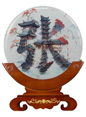 客厅装饰桌面摆件玉石新中式