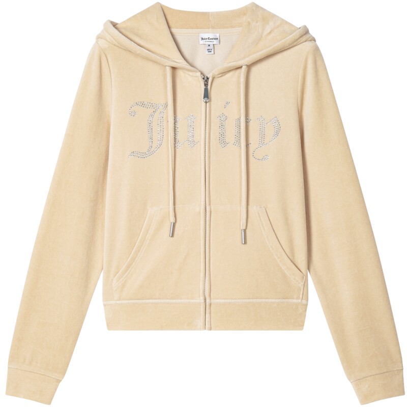 【云棉天鹅绒】Juicy Couture橘滋外套女26秋冬新款烫钻连帽上衣