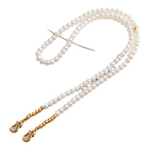 天然淡水珍珠锦鲤锁吊坠配链S925银古法镀金配件双凤钩配金锁链条