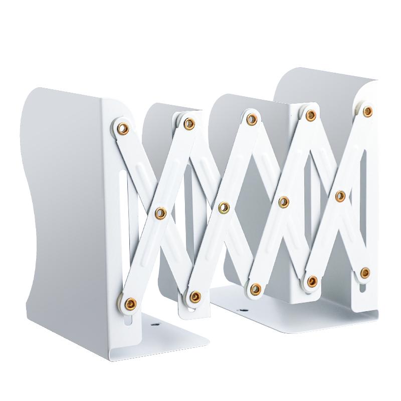 可伸缩书立金属书架桌面防倒书本收纳ins风高中生挡板书夹折叠固定书立架学生桌上办公室立书架放书神器收缩