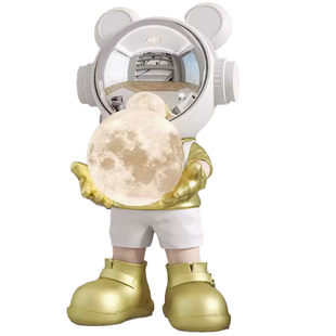 创意轻奢太空人宇航员桌面摆件家居客厅儿童房月球台灯酒柜礼物