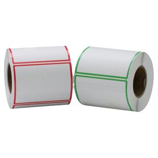 彩色边框三防热敏标签打印纸60X40*30条码机奶茶杯贴纸防水超市秤纸商品标价签手写不干胶合格证蓝红色印刷