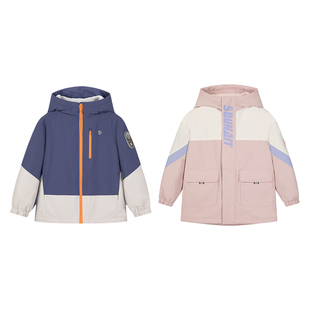 水孩儿儿童外套上衣秋冬装大童男童宝宝女童加绒工装防锋衣冲风衣