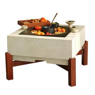 庭院围炉煮茶烤火炉户外烧烤炉电碳两用围炉茶桌子器具全套家用