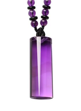 天然紫水晶路路通转运珠平安牌