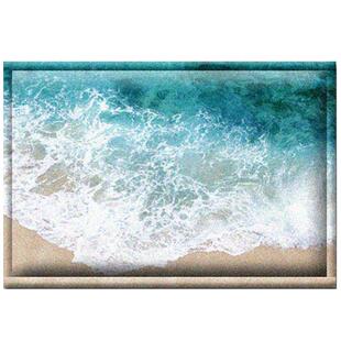 蓝色海洋地中海门垫卧室长条地毯浴室吸水防滑地垫卫生间脚垫家用