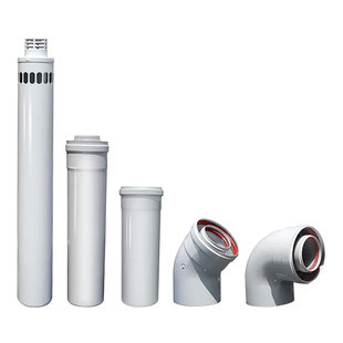 燃气壁挂炉烟管100*60 铸铝冷凝弯头排烟管道双层烟囱登高节烟筒