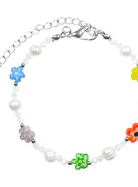 AWE官方彩色串珠琉璃水晶手链女